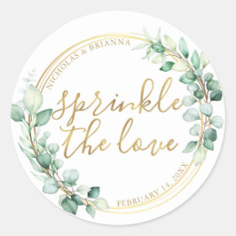 Sprinkle the Love Gold Greenery Eucalyptus Fancy Ronde Sticker