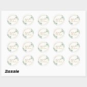 Sprinkle The Love Gold Greenery Eucalyptus Weddens Ronde Sticker (Vel)