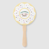 Sprinkle Vanilla Donut leuke traktatie Verjaardags Handwaaier (Voorkant)
