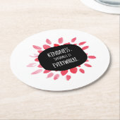  Sprinkle vriendelijkheid overal waterverf Ronde Kartonnen Onderzetter (Gebogen)