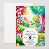 Sprinkle Waterverf Candyland Verjaardag Kaart (Voorkant / Achterkant)