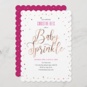 Sprinkle with Love, Modern, RoseGold, Baby Sprinkl Kaart (Voorkant / Achterkant)
