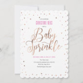 Sprinkle with Love, Modern, RoseGold, Baby Sprinkl Kaart (Voorkant)