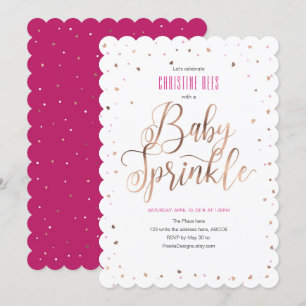 Sprinkle with Love, Modern, RoseGold, Baby Sprinkl Kaart