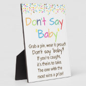 Sprinkle Zeg geen Baby-spel Fotoplaat (Zijkant)