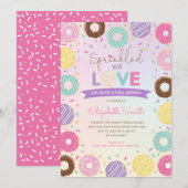 Sprinkle, zoete kleurrijke Doughnuts Girl Baby Spr Kaart (Voorkant / Achterkant)