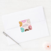 Sprinkled Donut Baby Sprinkle Party Favor Vierkante Sticker (Envelop)