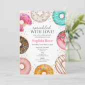 Sprinkled Donut Baby Sprinkle Uitnodiging voor Mei (Staand voorkant)