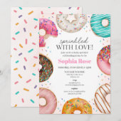 Sprinkled Donut Baby Sprinkle Uitnodiging voor Mei (Voorkant / Achterkant)