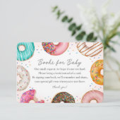 Sprinkled Donut Boeken voor Baby Invitation Insert Informatiekaartje (Staand voorkant)
