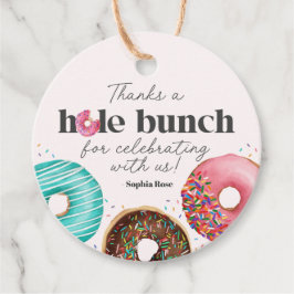 Sprinkled Donut Circle Favor Tag Party Bedankjes Labels