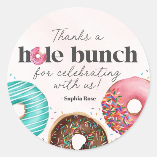 Sprinkled Donut Favor Sticker Party (Voorkant)