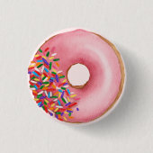 Sprinkled Donut Verjaardagsfeestje Baby shower Fav Ronde Button 3,2 Cm (Voorkant)