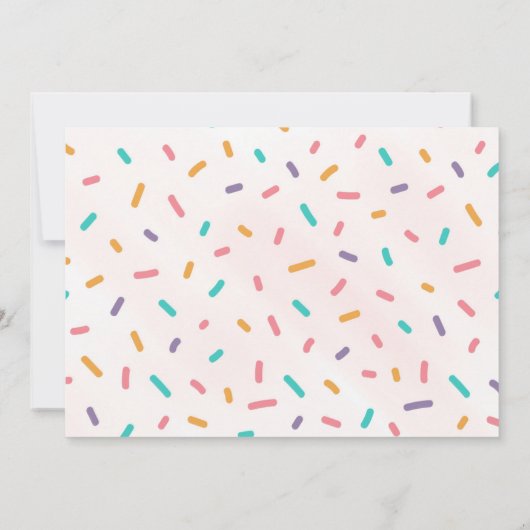 Sprinkled Donut Verjaardagsfeestje voor Meisje Kaart (Achterkant)