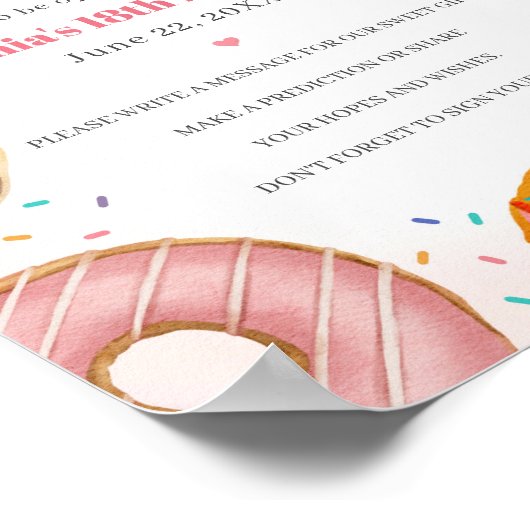 Sprinkled Donuts Advies Tijd Capsule teken Verjaar Poster (Hoek)