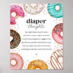 Sprinkled Donuts Baby shower Luier Gedachten Teken Poster