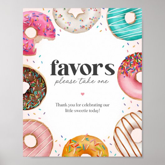 Sprinkled Donuts Verjaardag Baby shower Favorieten Poster (Voorkant)