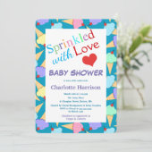 Sprinkled met liefde Ice Cream Cones Baby shower Kaart (Staand voorkant)
