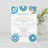 Sprinkled with Love Donut Baby shower Invitation Kaart (Staand voorkant)