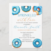 Sprinkled with Love Donut Baby shower Invitation Kaart (Voorkant / Achterkant)