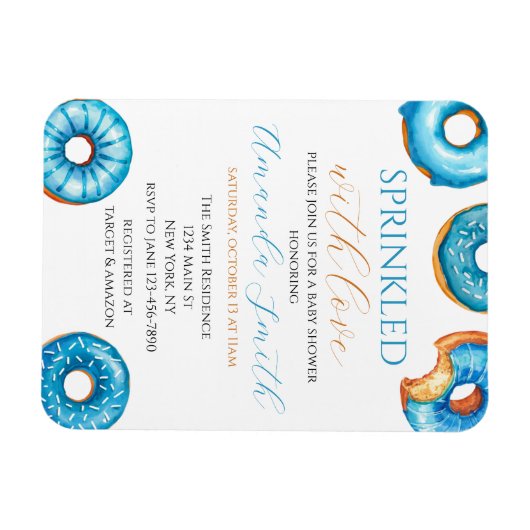 Sprinkled with Love Donut Baby Shower Invitation Magneet (Horizontaal)