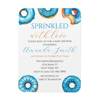 Sprinkled with Love Donut Baby Shower Invitation Magneet