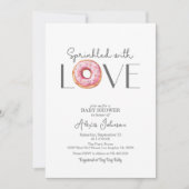 Sprinkled with Love Pink Baby shower Invitation Kaart (Voorkant)