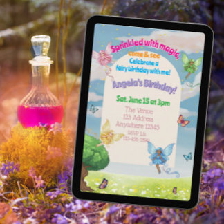 Sprinkled with Magic, Fairy and Butterfly Birthday Kaart