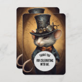 Sprinklepaws Dank u Steampunk dier Custom Bedankkaart (Voorkant / Achterkant)