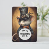 Sprinklepaws Dank u Steampunk dier Custom Bedankkaart (Staand voorkant)