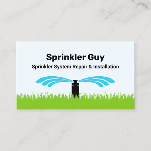 Sprinkler Irrigatie Fitter en Reparatie Visitekaartje (Voorkant)