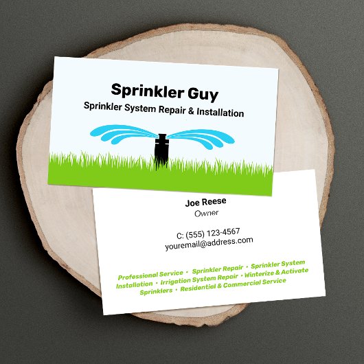 Sprinkler Irrigatie Fitter en Reparatie Visitekaartje