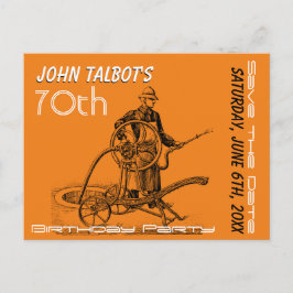 Sprinkler of brandweerman 70e verjaardag Bewaar de Aankondigingskaart