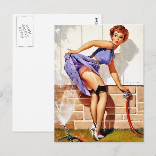 Sprinkler Pin-Up Briefkaart (Voorkant / Achterkant)