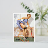 Sprinkler Pin Up Briefkaart (Staand voorkant)