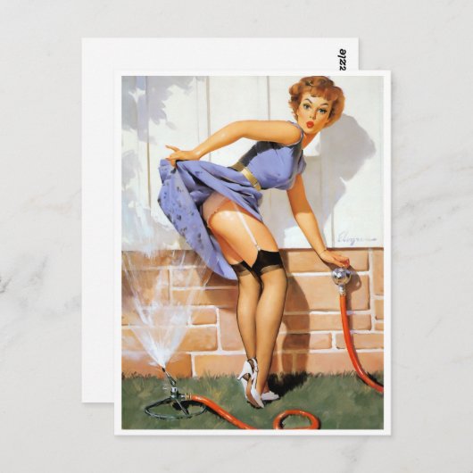 Sprinkler Pin Up Briefkaart (Voorkant / Achterkant)