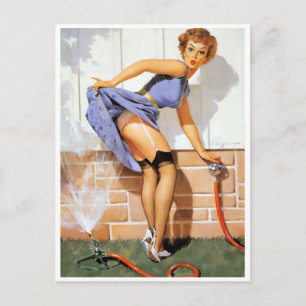 Sprinkler Pin Up Briefkaart
