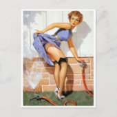 Sprinkler Pin Up Briefkaart (Voorkant)