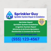 Sprinkler reparatie en installatie flyer (Voorkant)