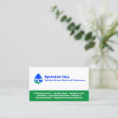 Sprinkler reparatie en installatie visitekaartje (Staand voorkant)