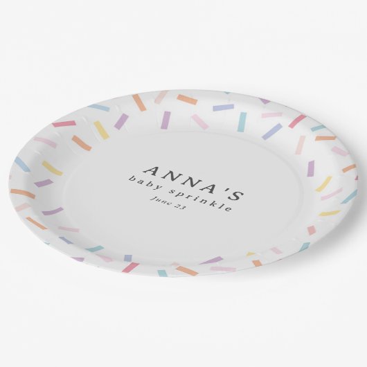 Sprinkles Baby Sprinkle Papieren Bordje (Gekanteld)