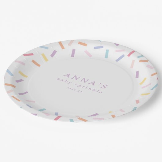 Sprinkles Baby Sprinkle Papieren Bordje (Gekanteld)