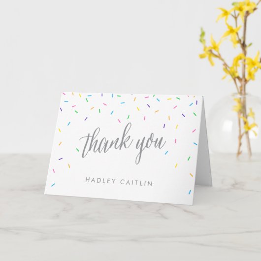 Sprinkles Bedankt, Schattige & Modern Kaart (Gele Bloem)