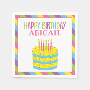 Sprinkles Birthday Cake Personalized Napkins Servet