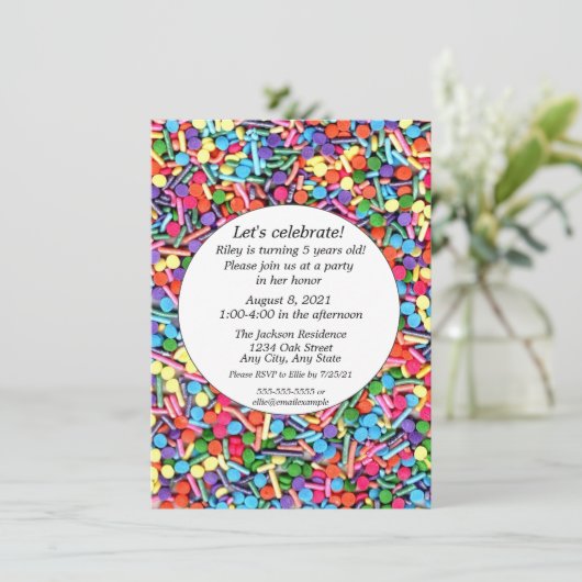 Sprinkles Birthday Party  Kaart (Staand voorkant)