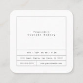 Sprinkles Cupcake Blue Bakery Square Visitekaartje (Achterkant)