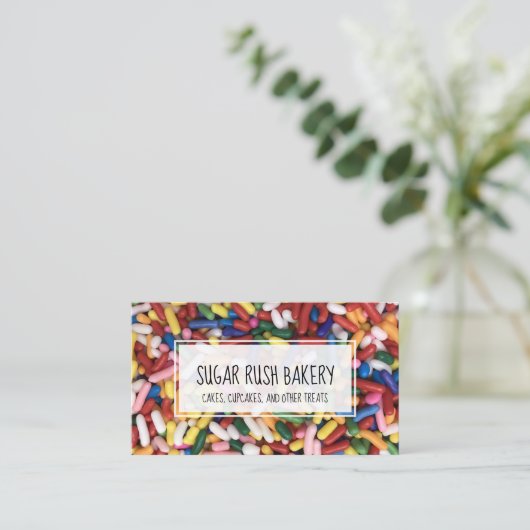 Sprinkles Cupcake Cake Bakery Sugar Visitekaartje (Staand voorkant)