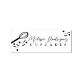 Sprinkles Cupcake Cake Bakkerij Bakker Hart Logo Rubberstempel (Gestempeld)