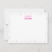 Sprinkles Cute Hot Pink Girly Stationery Note Card Notitiekaartje (Voorkant)