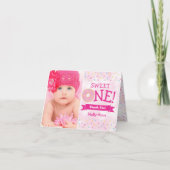 Sprinkles Donut 1st Birthday Girl Folded Bedankkaart (Voorkant)